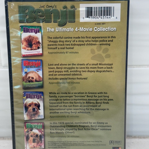 Benji: The Ultimate 4-Movie Collection (DVD, 2008) - Brand New Sealed - Picture 2 of 9